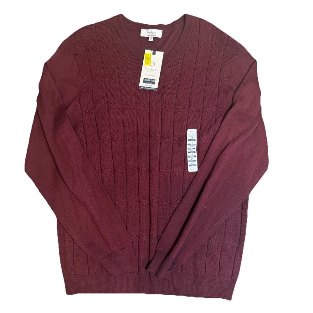 Nwt Mens The berry Tall man LT Large Merino Wool Sweater Maroon